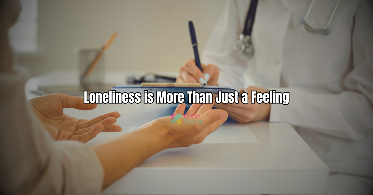 image about the connection between loneliness and health on krewsocial.com