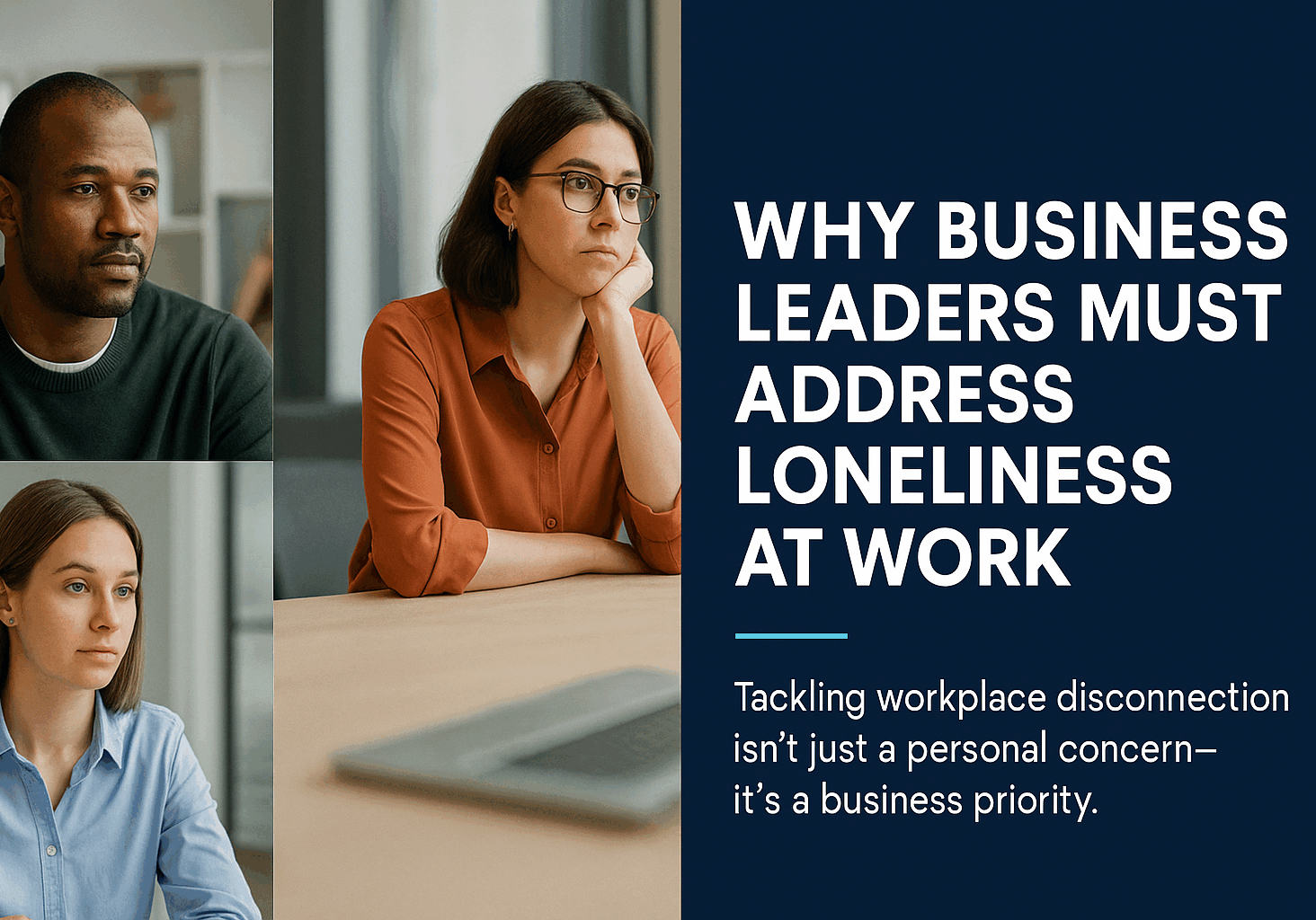 image showing employees dealing with workplace loneliness on krewsocial.com